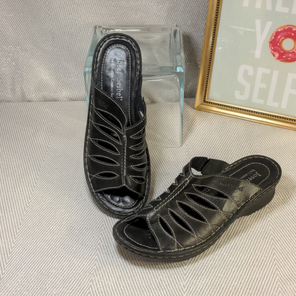 Josef Seibel leather slides
